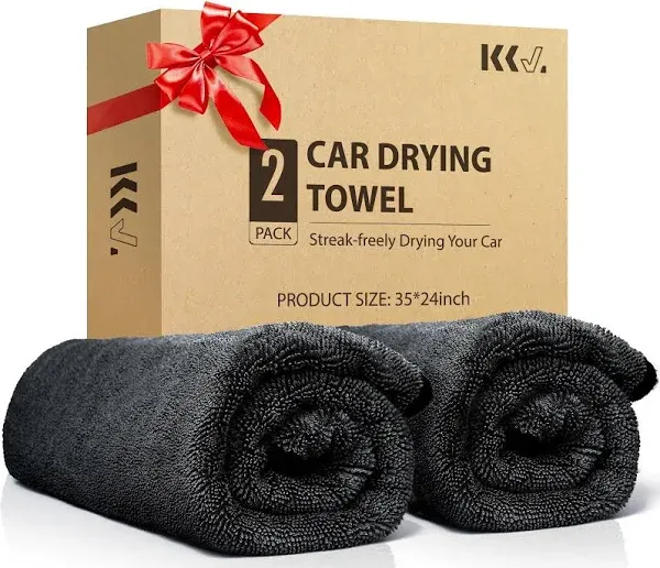 KKV 2-Pack Microfiber Towels for Cars