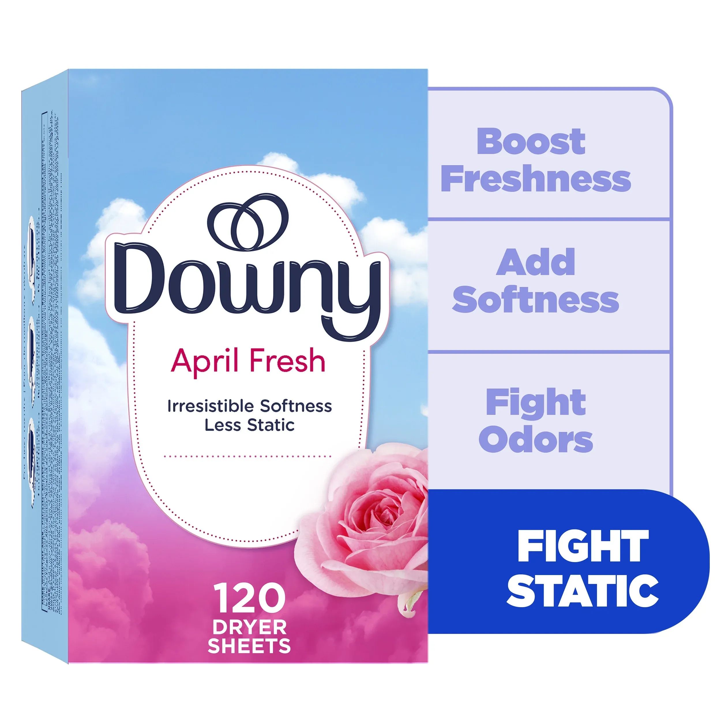 Downy April Fresh Fabric Softener Dryer Sheets, 120 Count