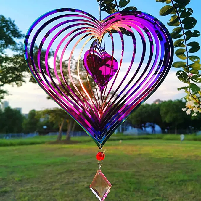 Decorative Figurines Wind Spinner Outdoor Metal 3D Hanging Yard Garden Decor Gifts Stainless Steel Heart Pattern Spinners From Keithbogans, $15.98 | DHgate.Com