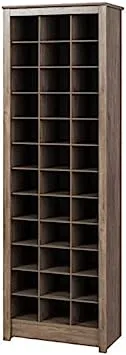 Prepac Space-Saving Drifted Gray Shoe Storage Cabinet