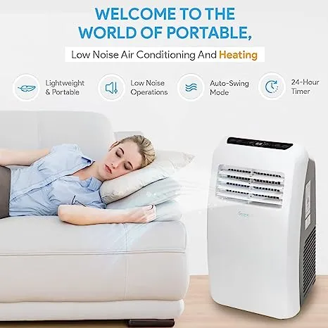 SereneLife SLACHT108 Portable Room Air Conditioner and Heater (10,000 BTU)