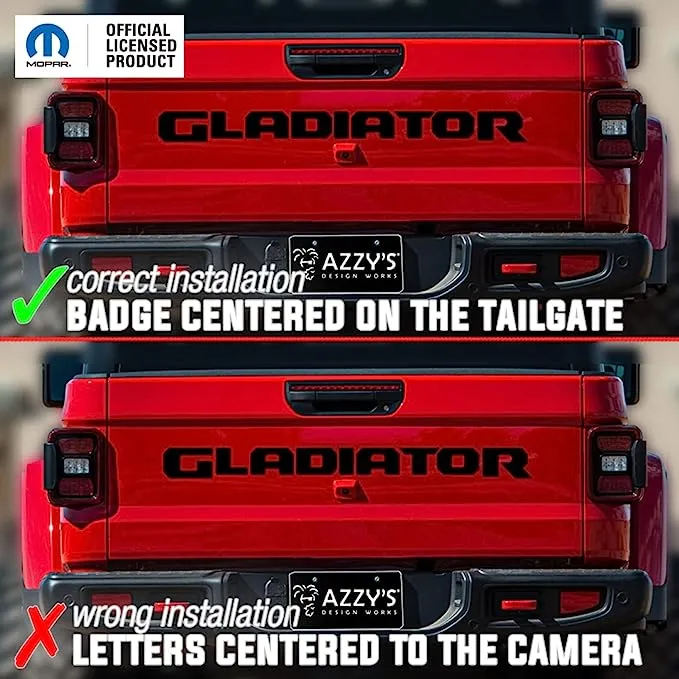 Jeep Gladiator 2019-2022 Tailgate Emblem Kit Official MOPAR (Black) - USA Made