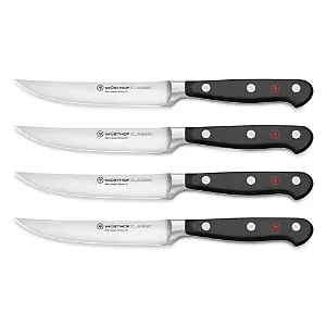 WÜSTHOF Classic 4-Piece Steak Knife Set, Black