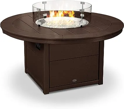 POLYWOOD® Round 48" Fire Pit Table (White)