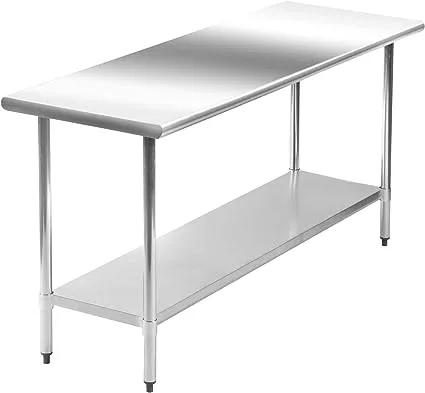 Stainless Steel Work Table Kitchen Work Table Scratch Resistent Commercial Work Table Metal Table with Adjustable Table Foot for Kitchen Home Restaurant (24Wx24L)Stainless Steel Work Table Kitchen Work Table Scratch…