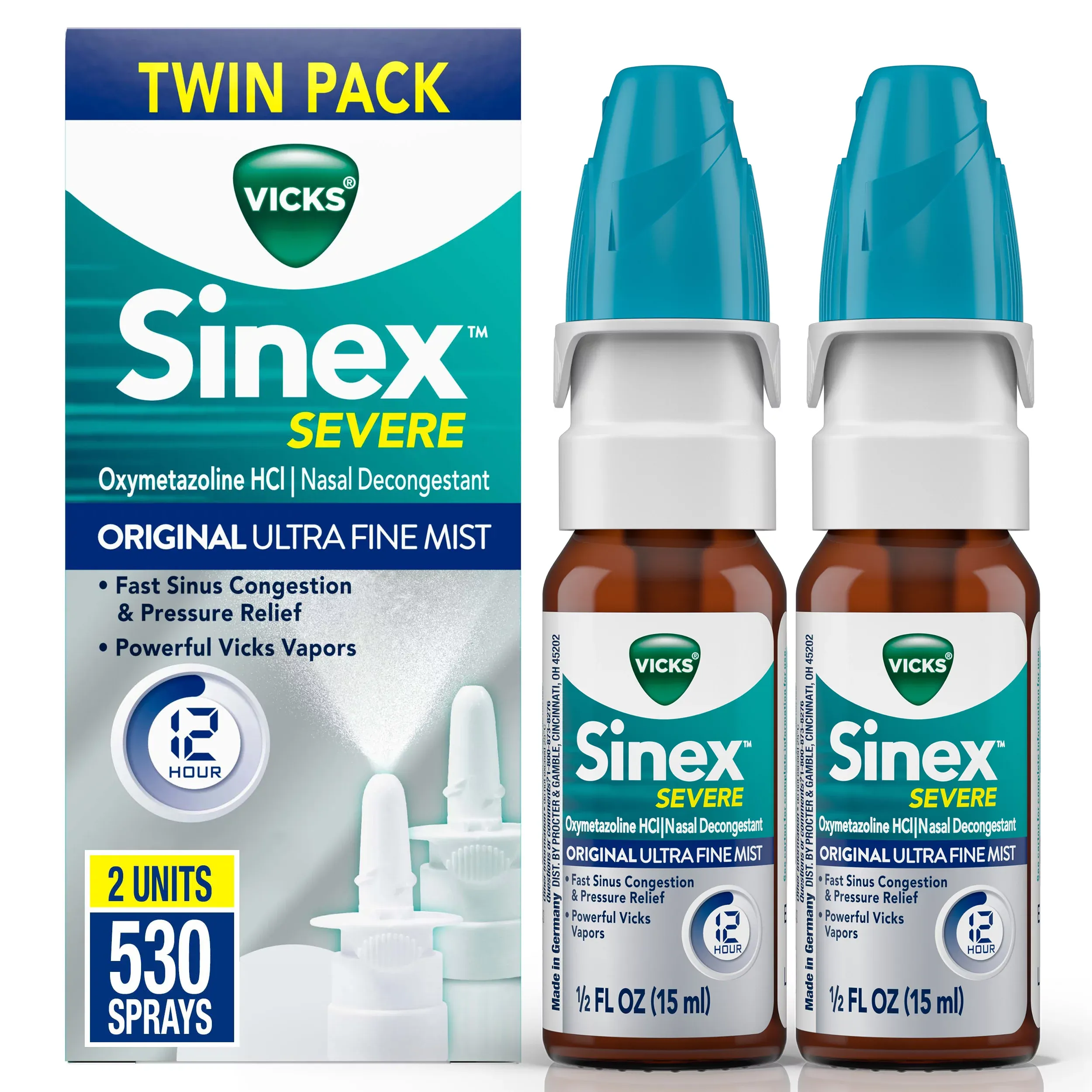 Vicks Sinex Severe Nasal Spray, Original Ultra Fine Mist, Decongestant Medicine,