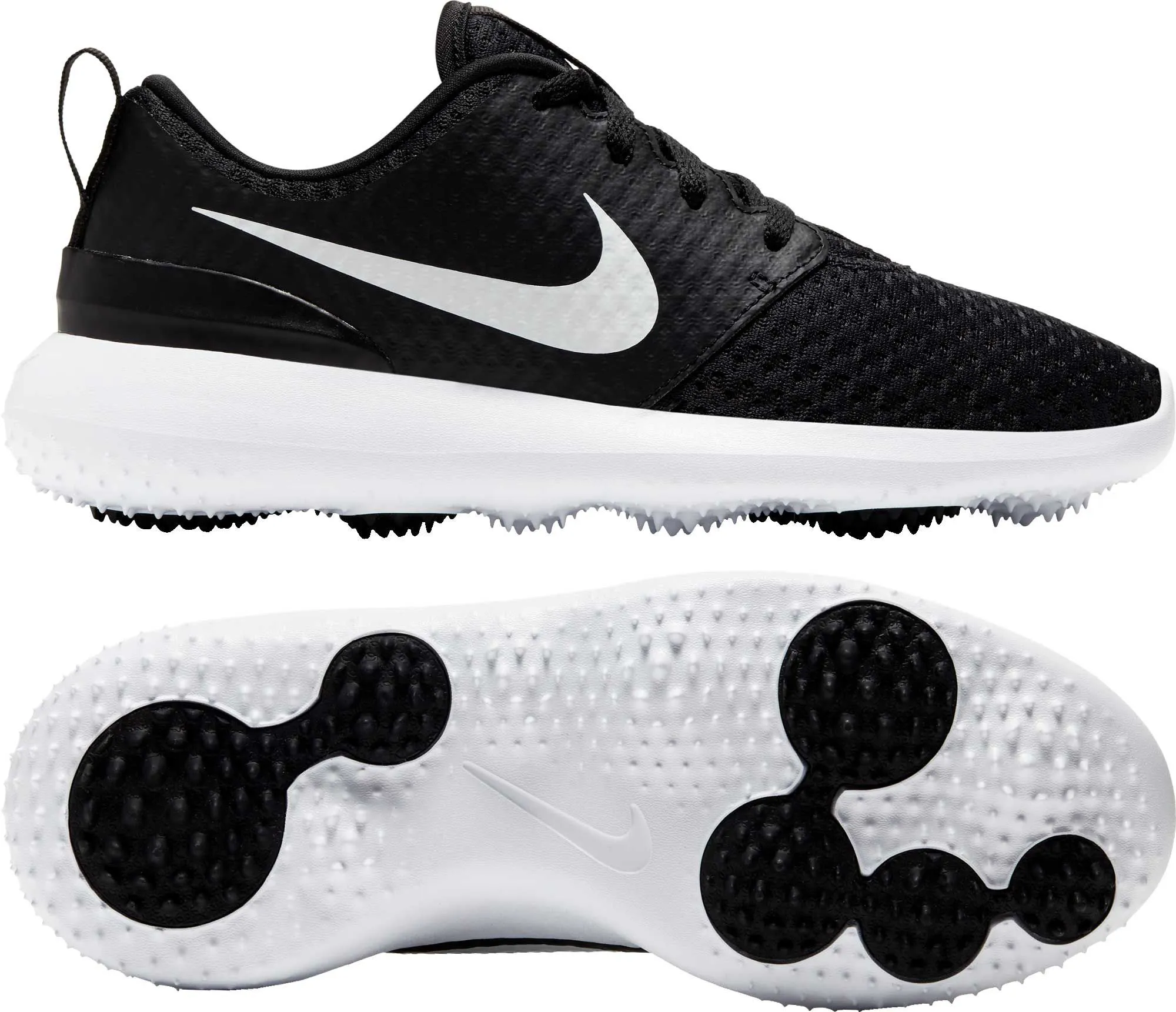 Nike Juniors Roshe G Golf Shoes Black/Metallic White 3