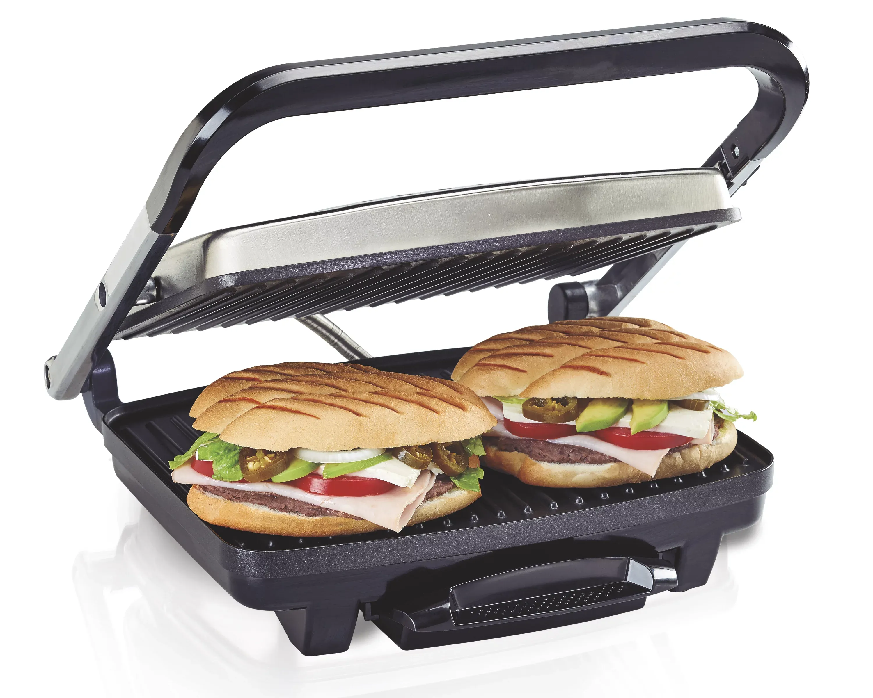 Hamilton Beach - Panini Press Electric Grill - Stainless Steel