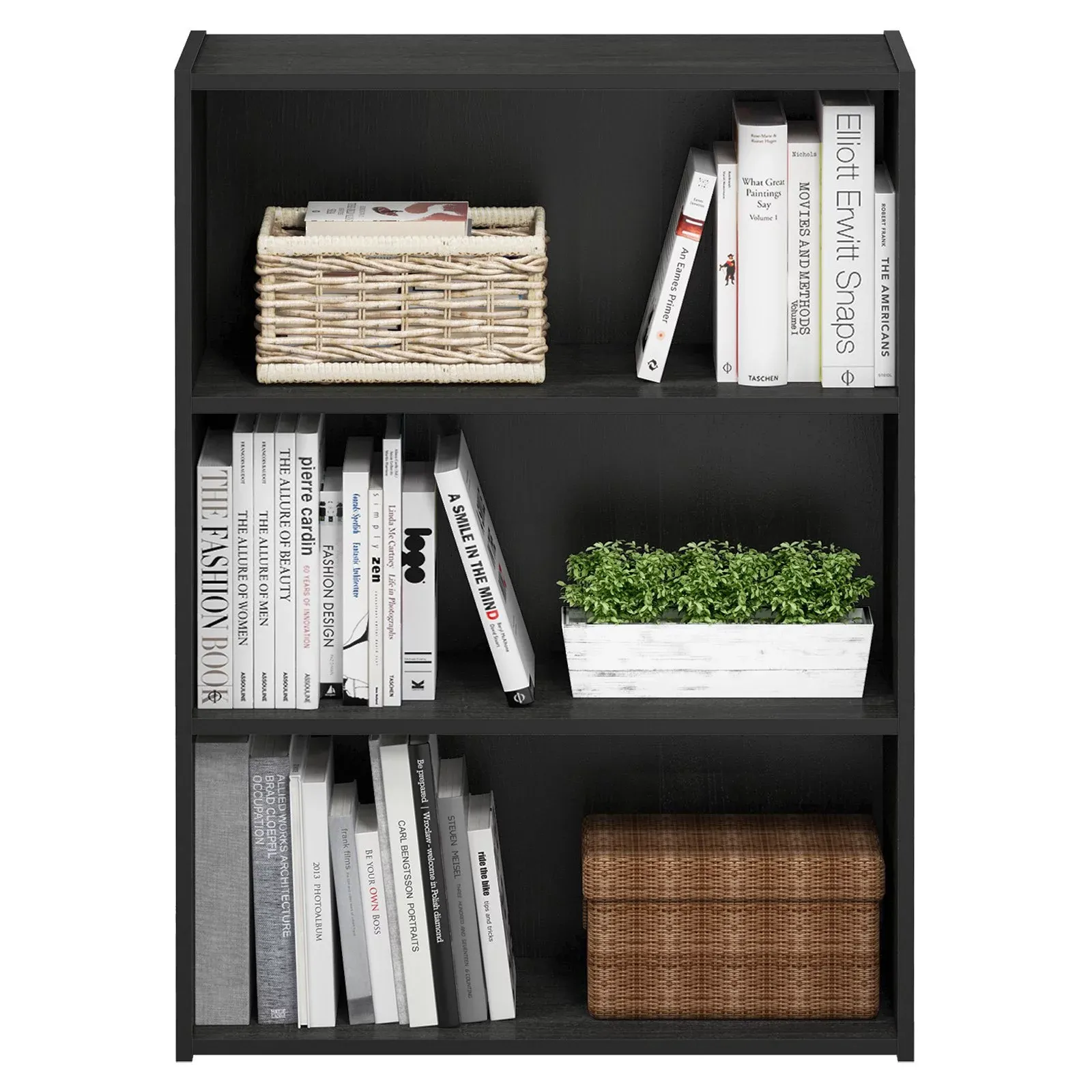 Furinno Pasir 3-Tier Open Shelf Bookcase, Americano