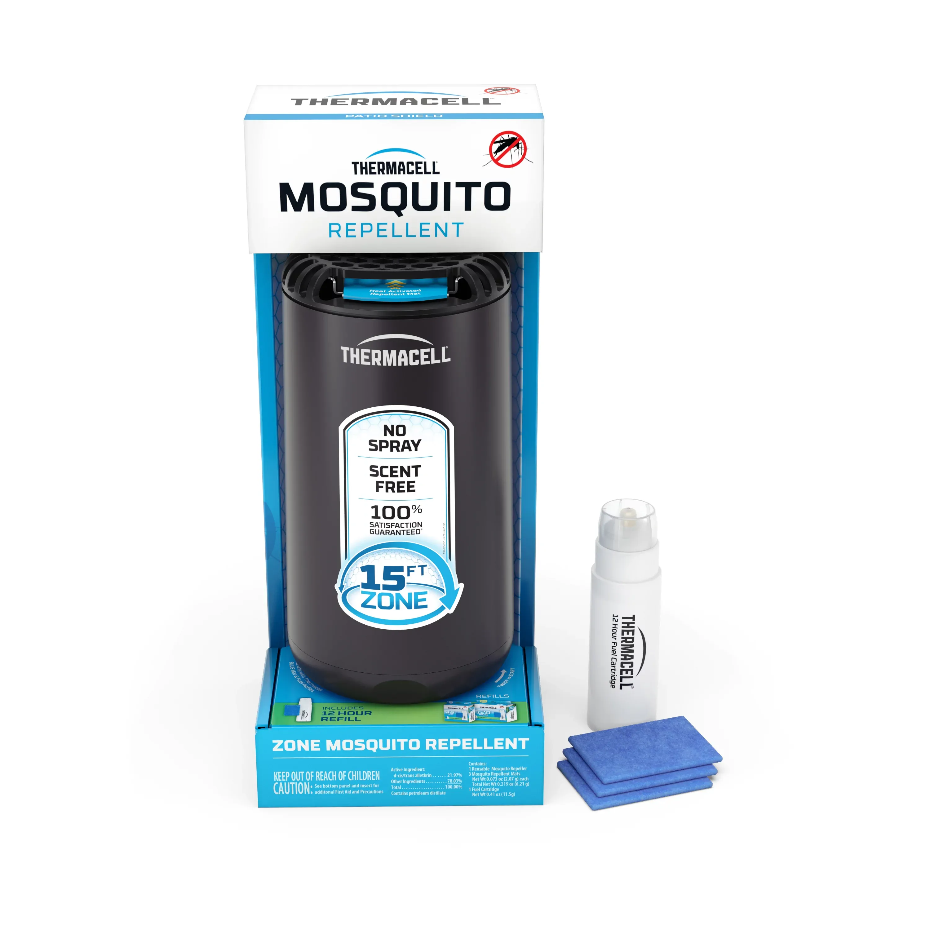 Thermacell Mini Patio Shield Blue Mosquito Repellent Unscented All Purpose Outdoor Device