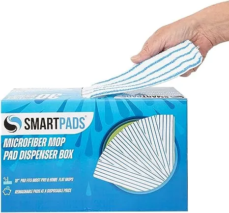 Arkwright Reusable Smart Pads Box - (Pack of 30) Disposable or Washable Microfiber Mop Pads Compatible with Swiffer Mop Heads, Dry and Wet Mops for Many Types of Floor Cleaning, 18 in, Blue