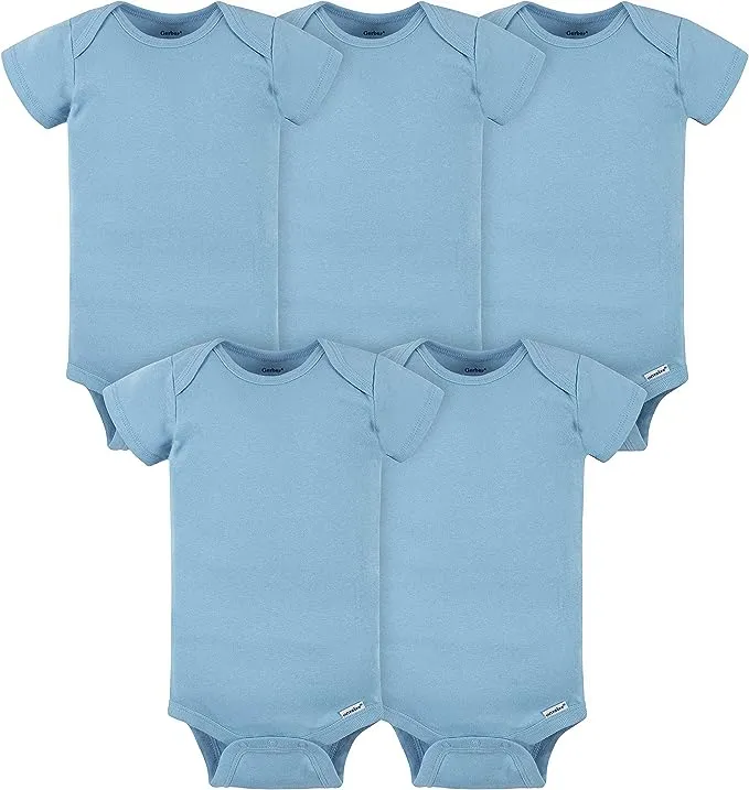 Gerber Unisex Baby 5-pack Solid Onesies Bodysuits