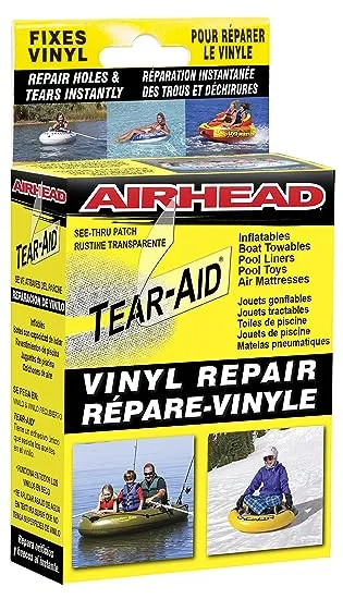 Ремонтный комплект для винила TEAR-AID, прозрачная заплата типа B для винила и материалов с виниловым покрытием, подходит для виниловых палаток, навесов, надувных матрасов, покрытий для бассейнов и многого другого, зеленая коробка, отдельная упаковкаРемк