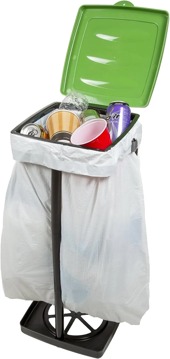 Wakeman Portable Trash Bag Holder- Collapsible Trashcan for Garbage and