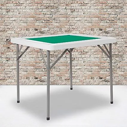 Flash Furniture 34.5" Square 4-Player Folding Card Game Table with Green Playing Surface and Cup Holders