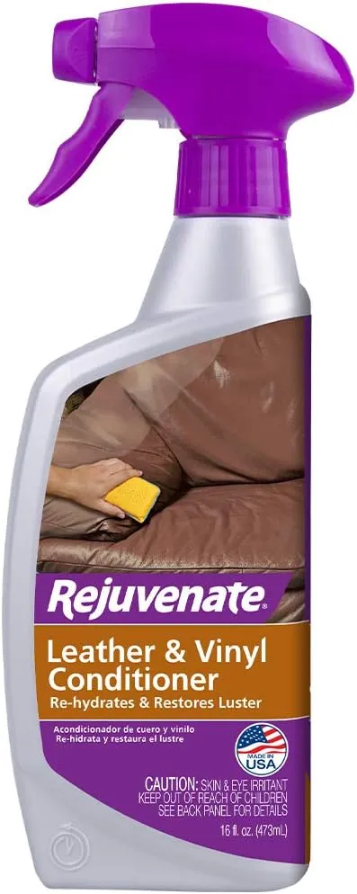 Rejuvenate High Performance Leather & Vinyl Conditioner Perfect for Auto Furniture Shoes Bags Coats and More Rehydrate Restore and Protection with No Greasy Residue