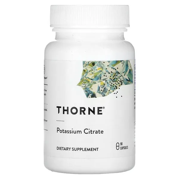 Thorne Potassium Citrate - Highly-Absorbable Potassium Supplement for Kidney, Heart, and Skeletal Support - 90 Capsules