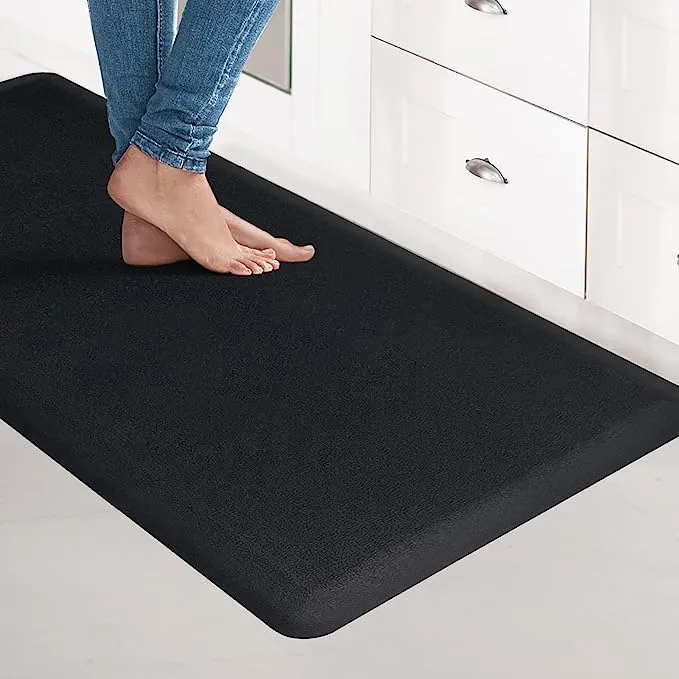 Art3d Anti Fatigue Mat - 1/2 Inch Cushioned Kitchen Mat - Non Slip Foam Comfort Cushion for Standing Desk, Office or Garage Floor (17.3"x28", Black)