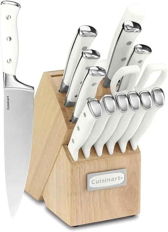 Cuisinart Classic Cutlery 15-Piece White Triple Rivet Block Set