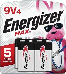 Energizer Max Alkaline 9V Batteries - 4 Pack