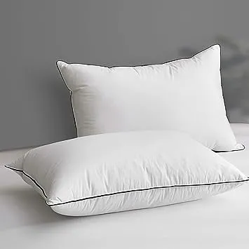 DWR Goose Feather Down Pillow for Sleeping 2 Pack, Standard Size Organic Cott...