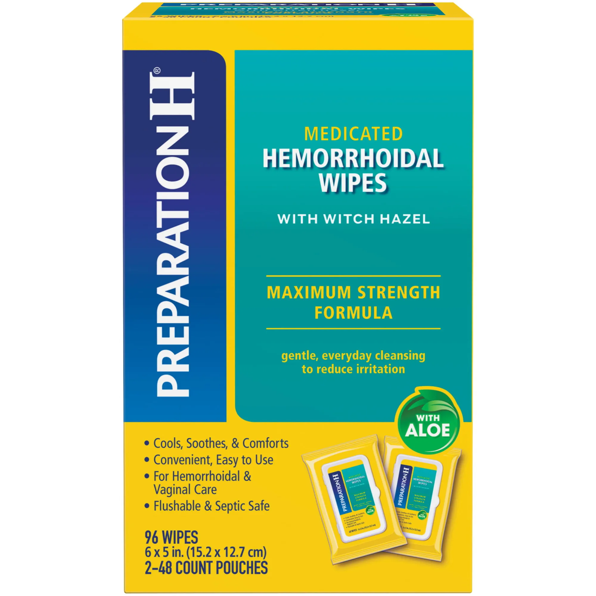 Preparation H Medicated Wipes - 96 count