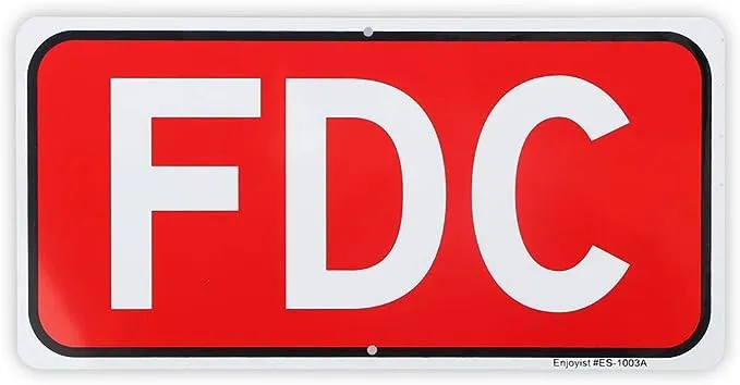 FDC Sign, FDC, High Intensity Reflective Aluminum Sign, 12"x6"