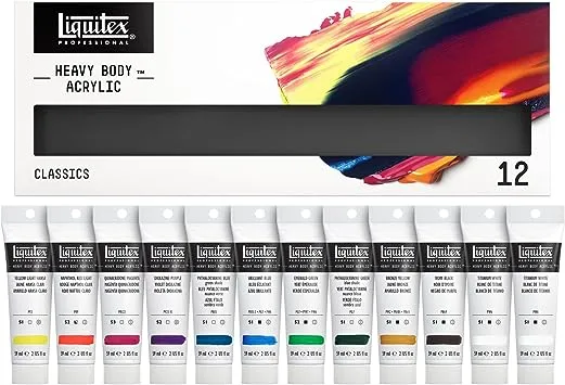 Liquitex Professional Heavy Body Acrylic Paint, Classic 12 x 59ml (2-oz) Set