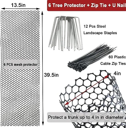 Mesh Tree Trunk Protectors 6 Pack 40 Inches Tree Bark Protector Guard with Zip