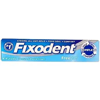 Fixodent Free Denture Adhesive Cream 2.40 Ounce (Pack of 2)