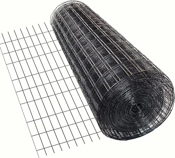 4' x 100' 14ga Galvanized Steel Black PVC Coated Welded Wire 1'' x 3'' - Fence Roll