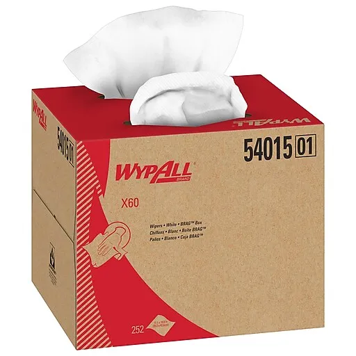 WypAll 34790 9-1/8 in. x 16-4/5 in. POP-UP Box, X60 Cloths - White (126/Box)