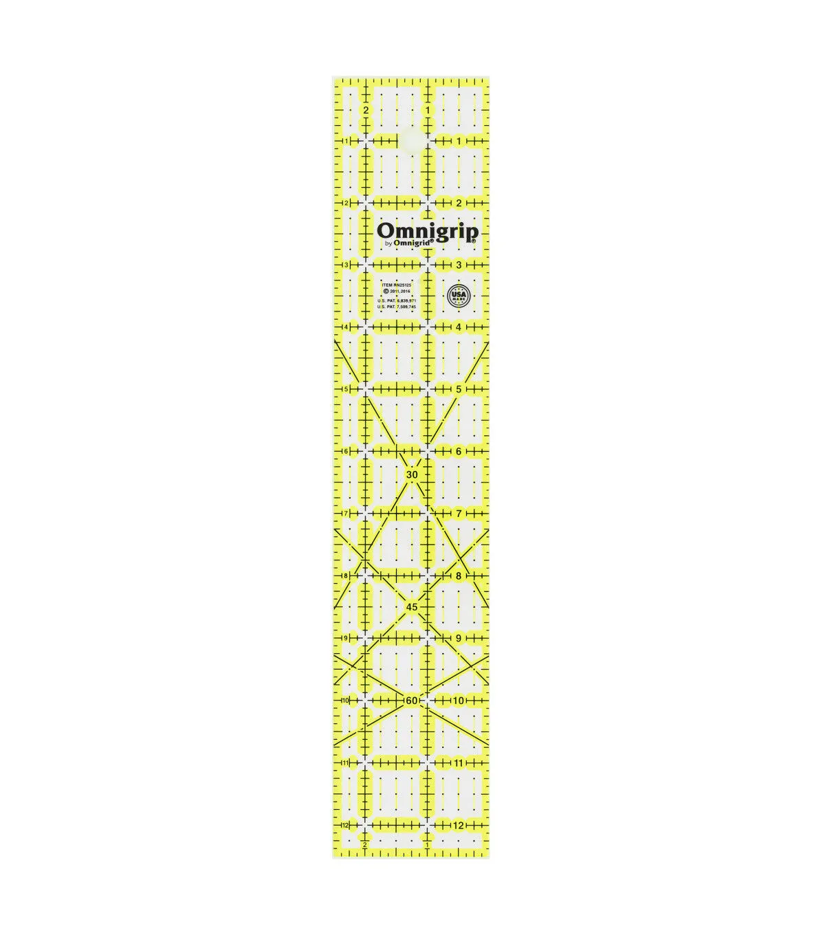 Dritz Omnigrip Non Slip Quilter's Ruler, 2-1/2 by 12-1/2-Inch