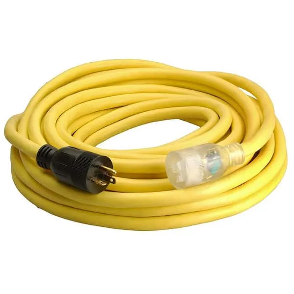 25 ft. x 10/3 Gauge Triple Tap Extension Cord, Yellow