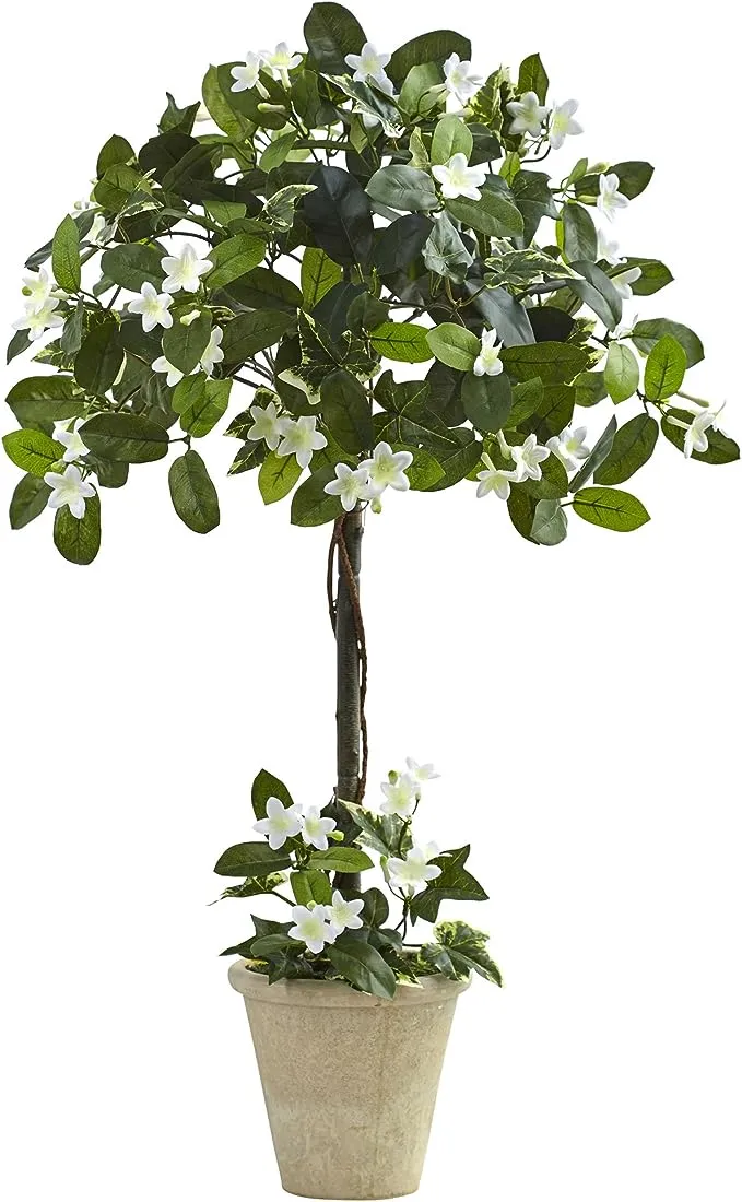 "3' Stephanotis Topiary Silk Tree with Planter"