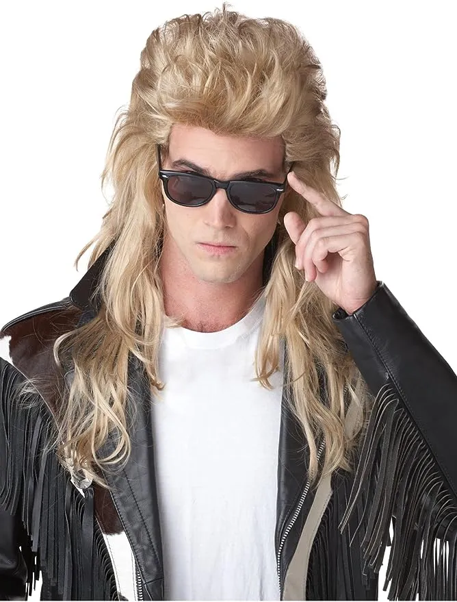 80's Rock Mullet Blonde Wig