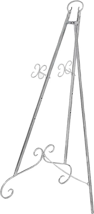 Decmode 46 inch Traditional Gray Scrolled Easel