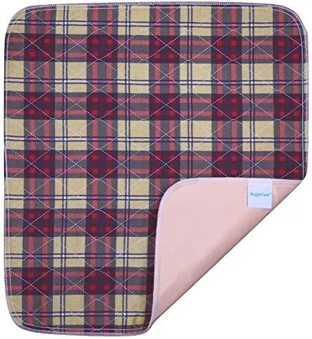 Ultra Waterproof Washable Seat Pad (20 x 22 Inch) for Incontinence - Seniors, Adult, Children, or Pet Underpad - Triple Layer Chair Cover Protector, 24 Ounce Absorbency (Plaid) by BrightCare