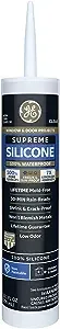 GE Supreme Silicone Caulk for Window & Door - 100% Waterproof Silicone Sealant, 7X Stronger Adhesion, Shrink & Crack Proof - 10 oz Cartridge, Clear, Pack of 1