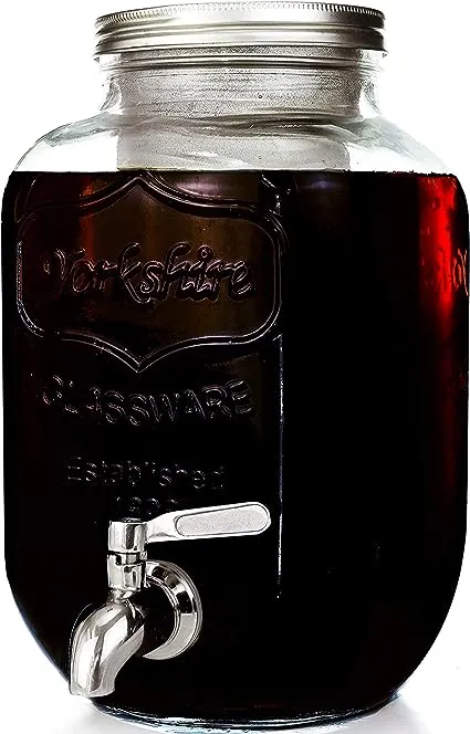 Willow & Everett Cold Brew Coffee Maker - 1 Gallon Iced Tea & Coffee Cold Brew Maker - Glass Pitcher w/Stainless Steel Spout and Removable Filter