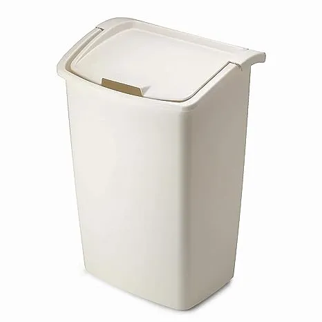 Rubbermaid, 11.25 Gallon, White Dual-Action Swing Lid Trash Can for Home, Kitchen, and Bathroom GarbageRubbermaid, 11.25 Gallon, White Dual-Action Swing Lid…