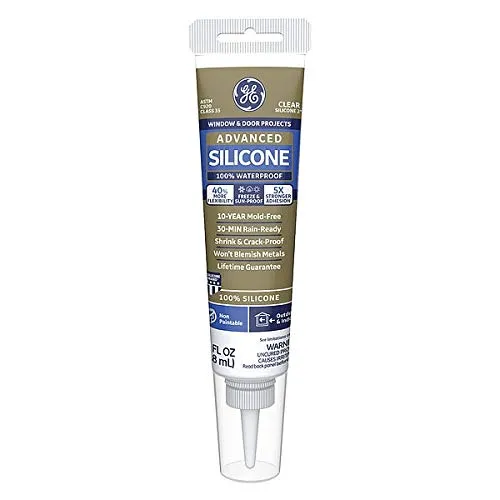 GE GE500 Silicone II Window & Door Caulk, Clear, 2.8 oz