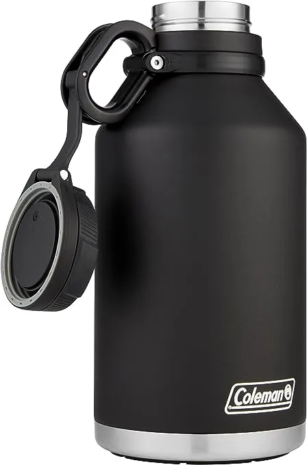 Coleman 64oz Vacuum-Insulated Stainless Steel Growler, Keeps Drinks Hot Up to 41 Hours or Cold Up to 76 Hours, Great for Water, Coffee, Beer, & More