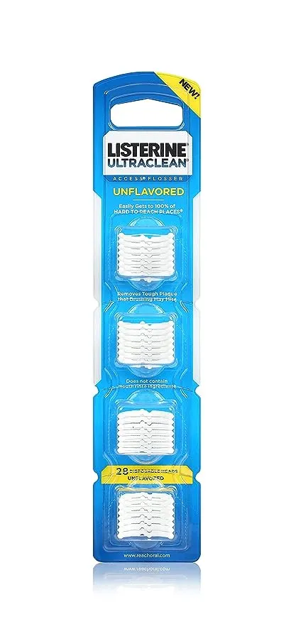 Listerine Ultraclean Access Flosser Refill Heads, Unflavored - 28 count