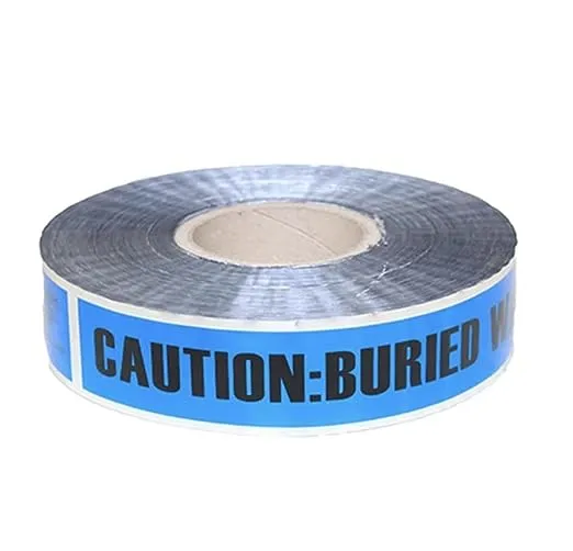 Industry Standard 3 inch x 1000 Foot 5 Mil DETECTABLE Safety Tape "Caution Buried Water Line Below" Blue/Black Print