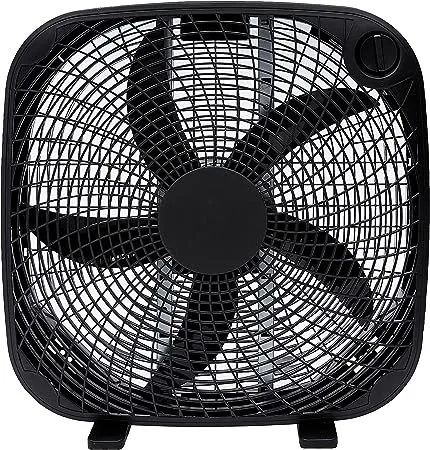 Amazon Basics 3 Speed Box Fan, 20 inch, Black