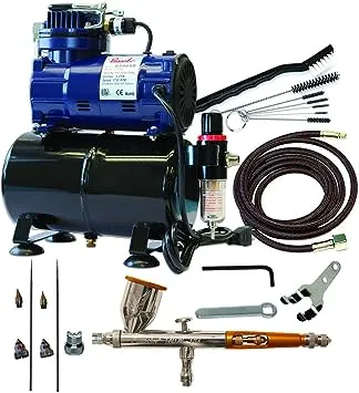 Paasche Airbrush TG-300R Double Action Gravity Feed Set and Compressor with Tank