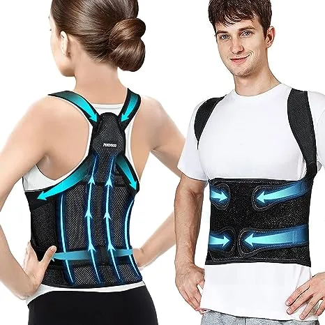 CIH Posture Corrector & Back Brace for Women and Men | Back Straightener, Scoliosis and Hunchback Corrector, Upper Back Support | Spine Straightener | Improves Posture and Provides Effective Relief from Back Pain | Adjustable Posture Trainer, (Small) (Wa