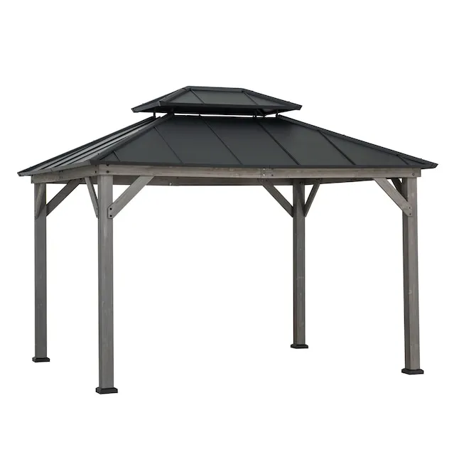 Sunjoy 10 ft. x 12 ft. Cedar Framed Steel Hardtop Gazebo