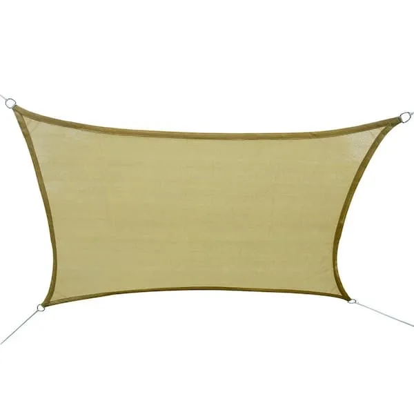 Outsunny 16 ft. x 20 ft. Sand Rectangle Outdoor Patio Sun Sail Shade Canopy 100110-037SA